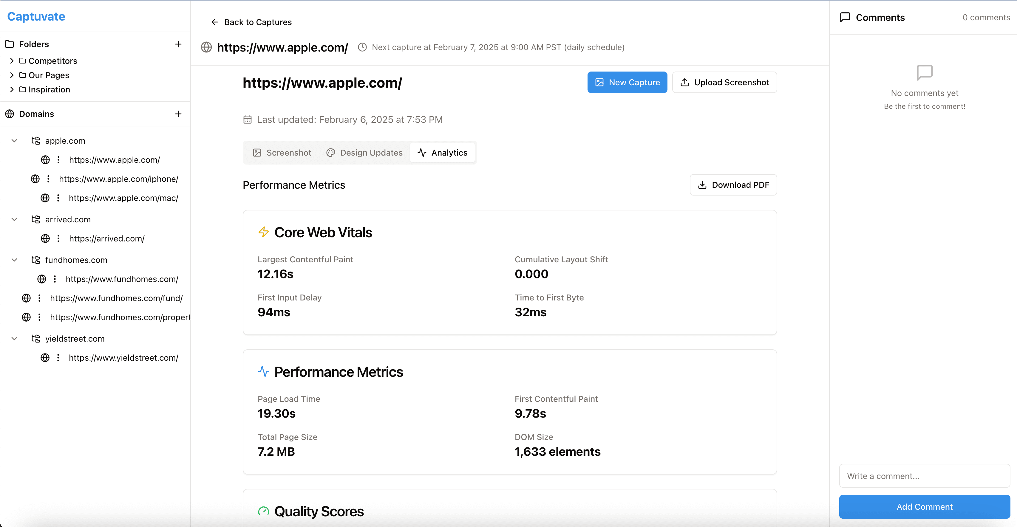 Enterprise analytics dashboard