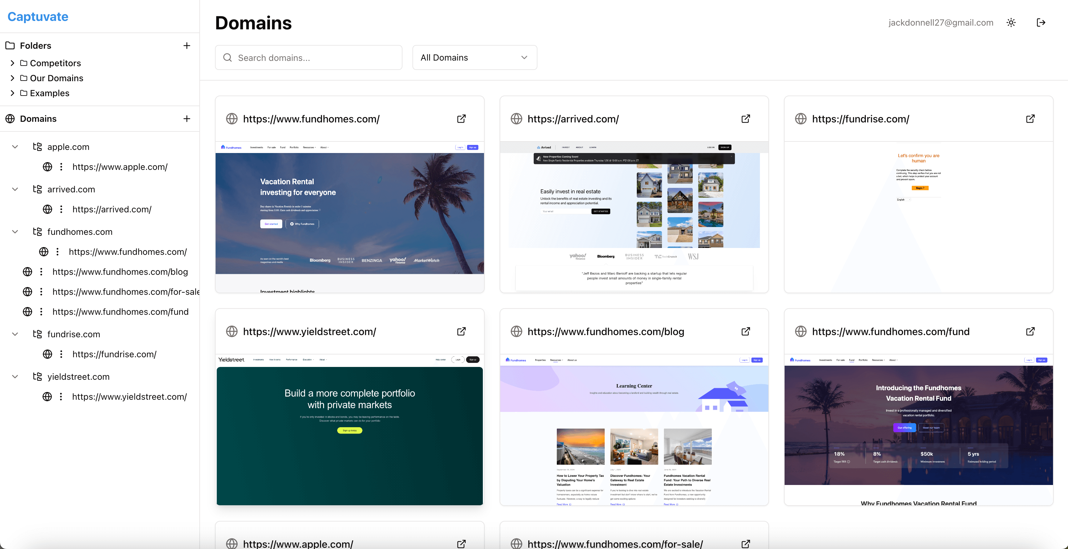 Captuvate Dashboard Interface